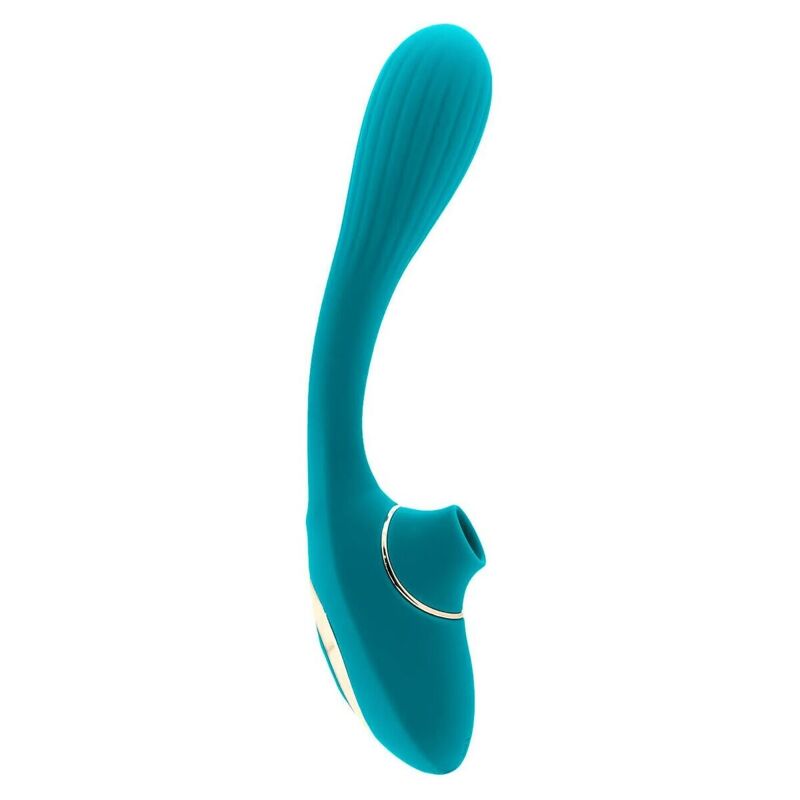 Вибратор S Pleasures Dual Suction - Turquoise