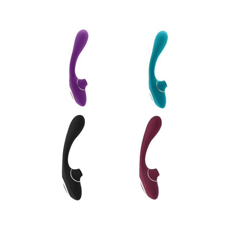 Вибратор S Pleasures Dual Suction - Turquoise