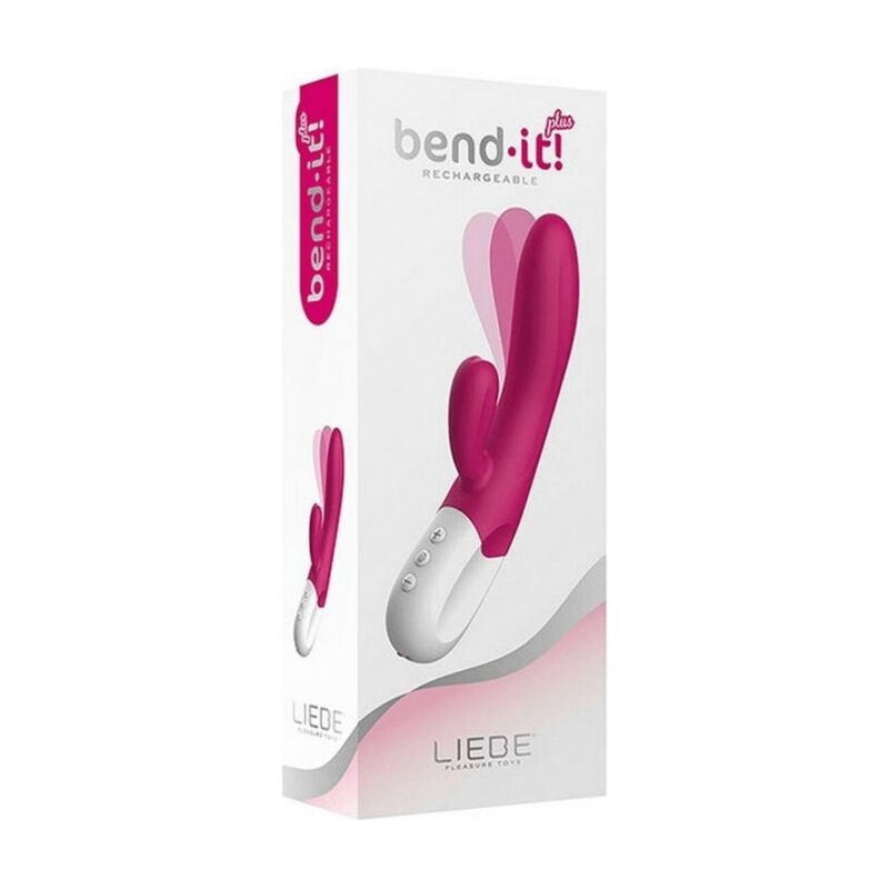 Вибратор-кролик Liebe Bend It Plus Rechargeable Cerise, гибкий, 2 мотора, 10 режимов Вибратор-кролик Liebe Bend It Plus Rechargeable Cerise, гибкий, 2 мотора, 10 режимов
