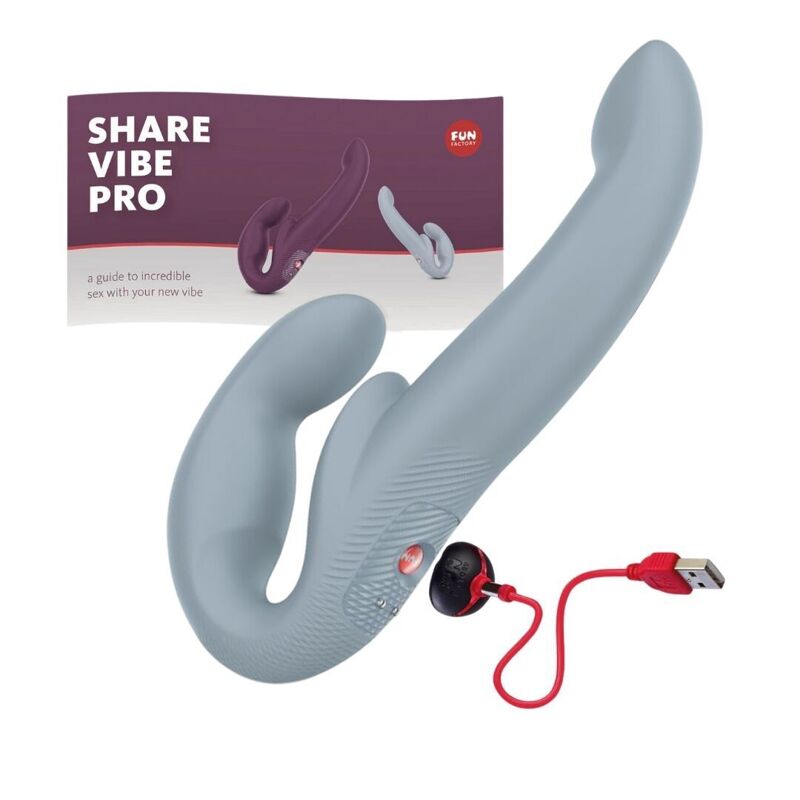 Безремневой страпон с вибрацией Fun Factory SHARE VIBE PRO cool grey (мятая упаковка!!!) Безремневой страпон с вибрацией Fun Factory SHARE VIBE PRO cool grey (мятая упаковка!!!)