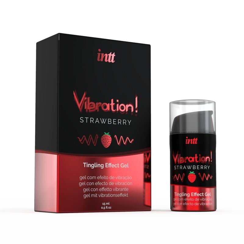 Жидкий вибратор Intt Vibration Strawberry (15 мл) (надорвана упаковка!!!)