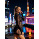 Платье сетка Star Night с леопардовым узором, черное, OS (S–L) Платье сетка Star Night с леопардовым узором, черное, OS (S–L)