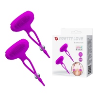 Вібростимулятори для сосків Pretty Love Bancroft, рельєфні, фіолетові, 9 × 5 см