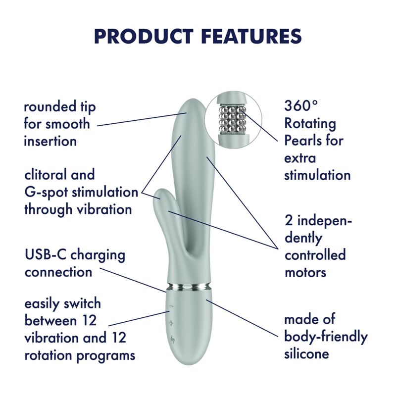 Вібратор-кролик Satisfyer Pearl Bunny 2 Greygreen Вібратор-кролик Satisfyer Pearl Bunny 2 Greygreen