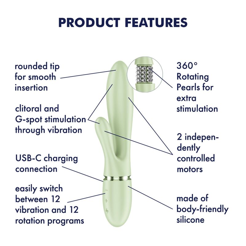 Вібратор-кролик Satisfyer Pearl Bunny 2 Light Green Вібратор-кролик Satisfyer Pearl Bunny 2 Light Green