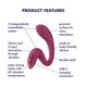 Вагінально-кліторальний вібратор Satisfyer G for Goddess 3 Wine Red, 2 мотори