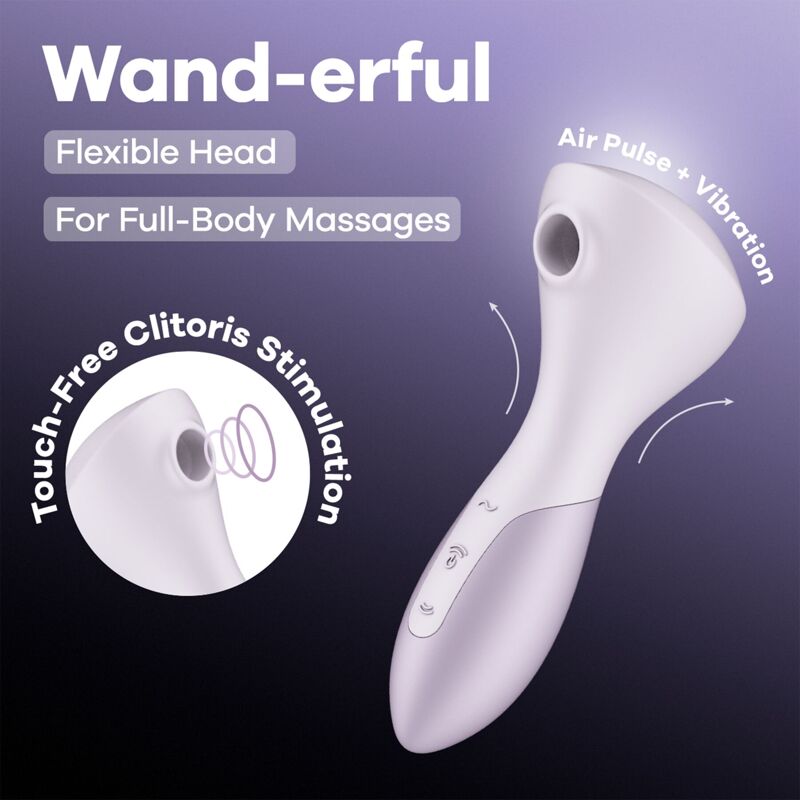 Вибромассажер Satisfyer Wand-erful с вакуумной клиторальной стимуляцией Вибромассажер Satisfyer Wand-erful с вакуумной клиторальной стимуляцией