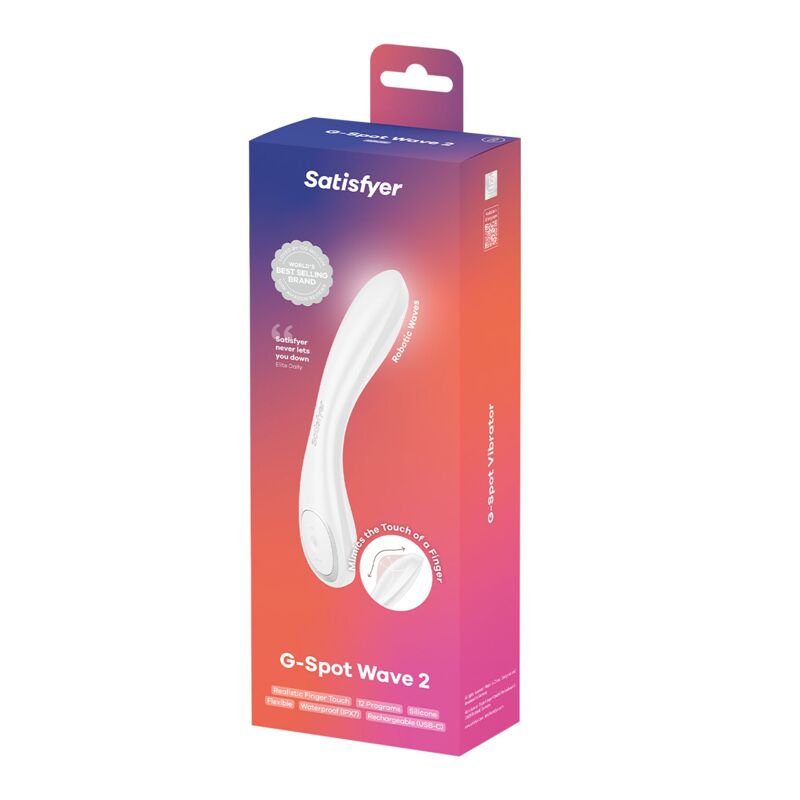 Вібратор Satisfyer G-Spot Wave 2 White, імітує доторкання пальця Вібратор Satisfyer G-Spot Wave 2 White, імітує доторкання пальця