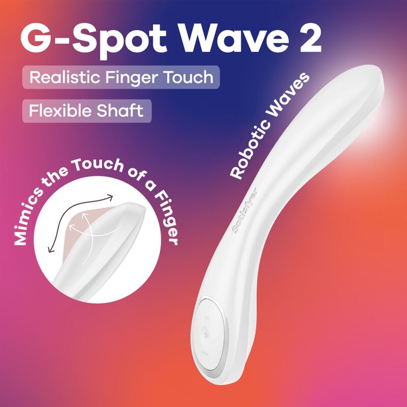 Вібратор Satisfyer G-Spot Wave 2 White, імітує доторкання пальця Вібратор Satisfyer G-Spot Wave 2 White, імітує доторкання пальця