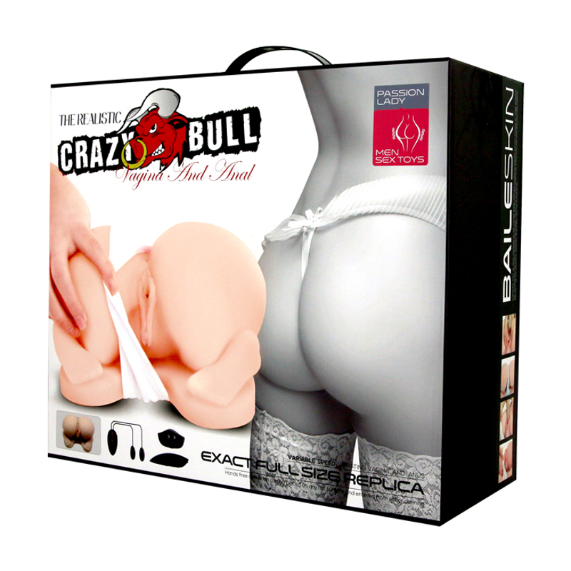 Мастурбатор вагіна та анус CRAZY BULL із двома вібропулями на пульті, бежевий, 21 × 20,5 см Мастурбатор вагіна та анус CRAZY BULL із двома вібропулями на пульті, бежевий, 21 × 20,5 см