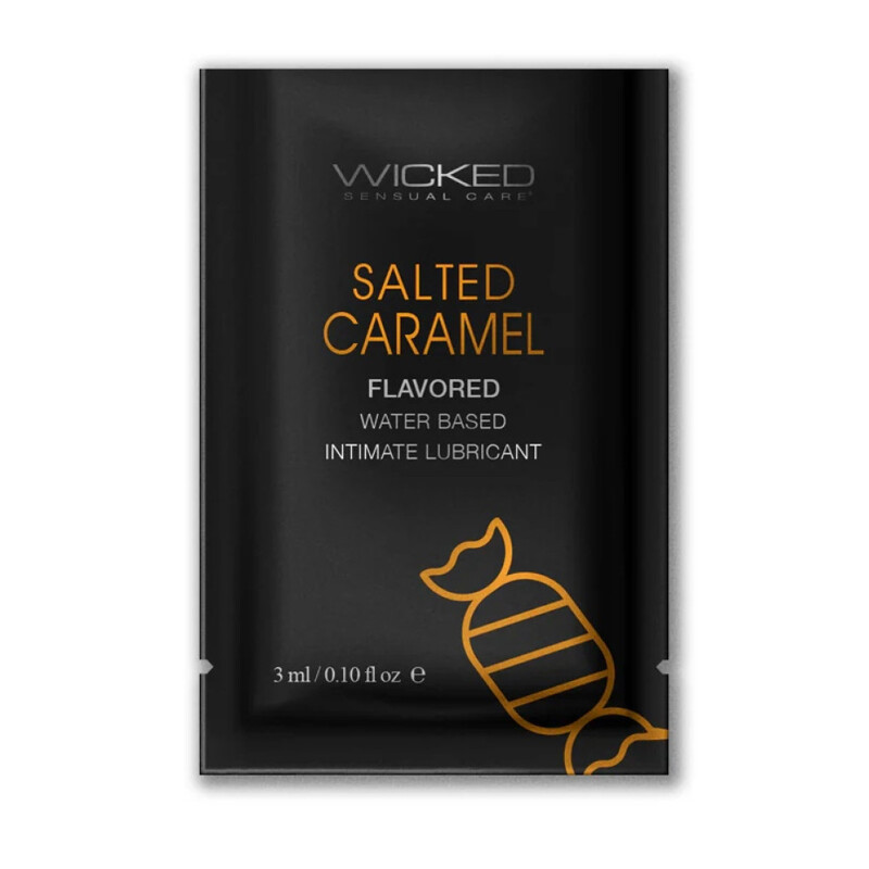 Пробник лубриканта Wicked Aqua Salted Caramel (солона карамель) на водній основі, 3 мл