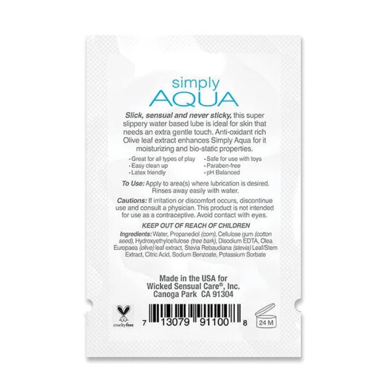 Пробник лубриканта Wicked Simply Aqua Special Edition без гліцерину на водній основі, 3 мл