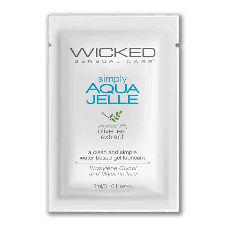 Пробник лубриканта Wicked Simply Aqua Jelle з густою гелевою текстурою на водній основі, 3 мл