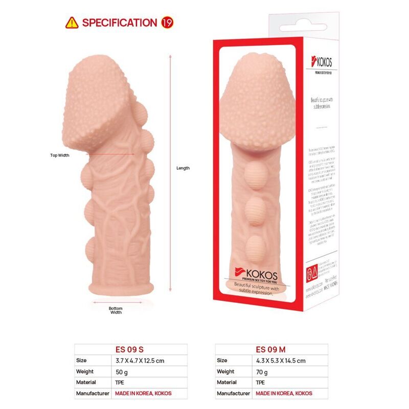 Насадка на член Kokos Extreme Sleeve ES.09 розмір M (тріснуло паковання!!!) Насадка на член Kokos Extreme Sleeve ES.09 розмір M (тріснуло паковання!!!)