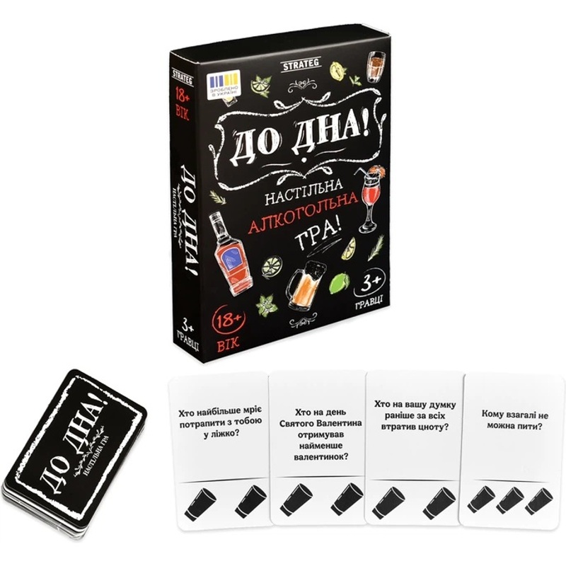 Игра для взрослых Strateg «До Дна!» для весёлой компании, 110 карточек, 18+ Игра для взрослых Strateg «До Дна!» для весёлой компании, 110 карточек, 18+