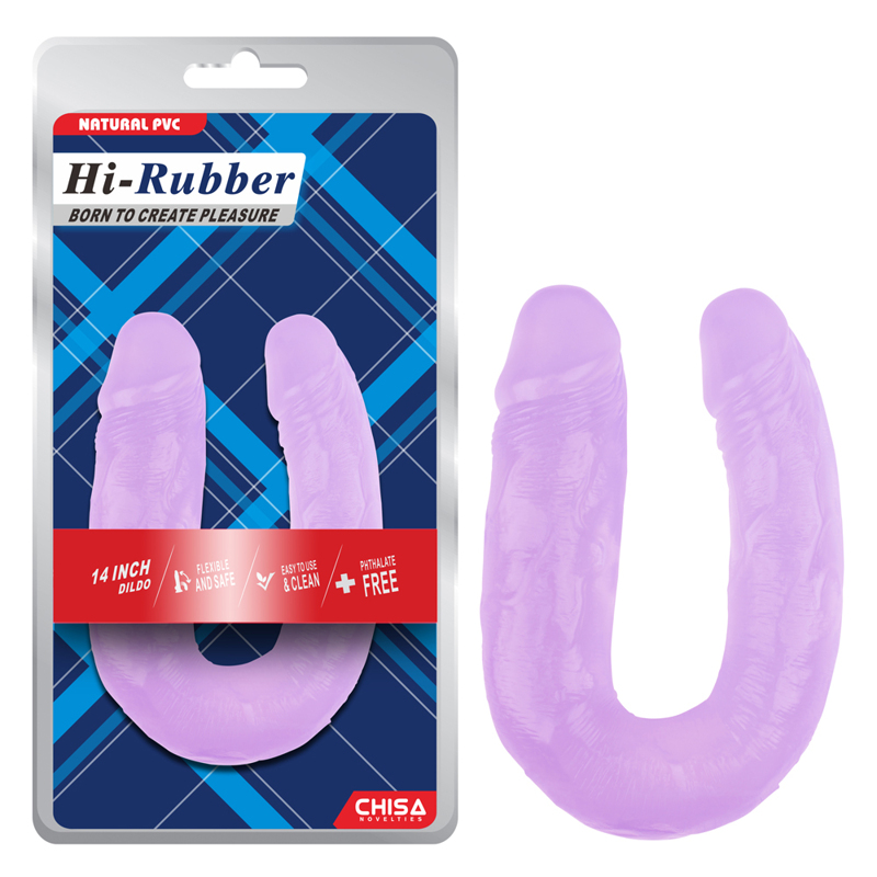 Фаллоимитатор двойной Chisa Hi-Rubber, фиолетовый Фаллоимитатор двойной Chisa Hi-Rubber, фиолетовый