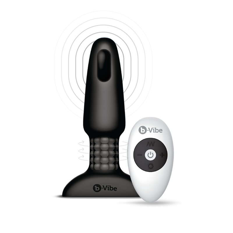 Анальна пробка з вібрацією та пультом керування B-VIBE RIMMING PLUG 2, чорна