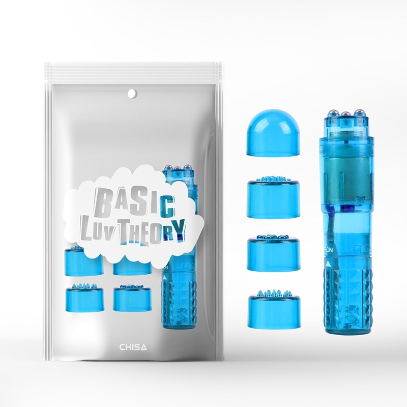 Мини-вибратор со сменными насадками Chisa Basic Luv Theory Ultimate Massager, голубой Мини-вибратор со сменными насадками Chisa Basic Luv Theory Ultimate Massager, голубой
