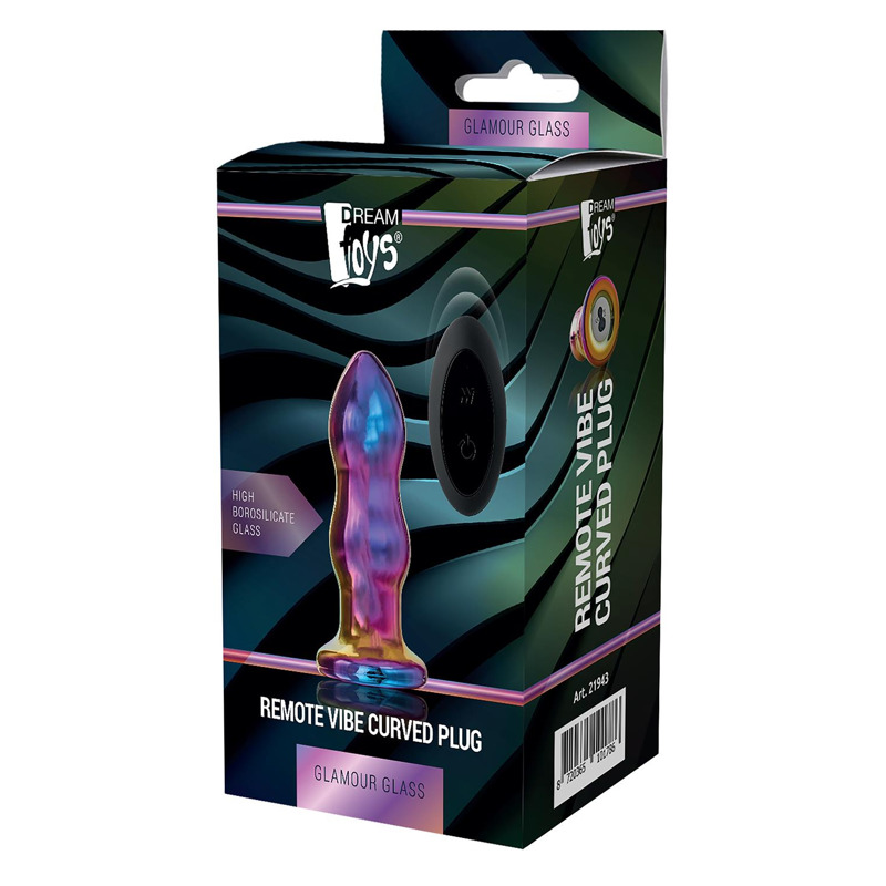 Анальная пробка с вибрацией двухуровневая стеклянная Dream Toys GLAMOUR GLASS Анальная пробка с вибрацией двухуровневая стеклянная Dream Toys GLAMOUR GLASS