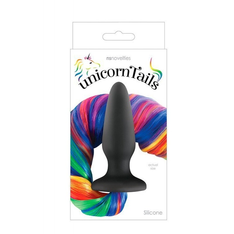 Конічна анальна пробка з хвостом NS Novelties Unicorn Tails, різнокольоровий
