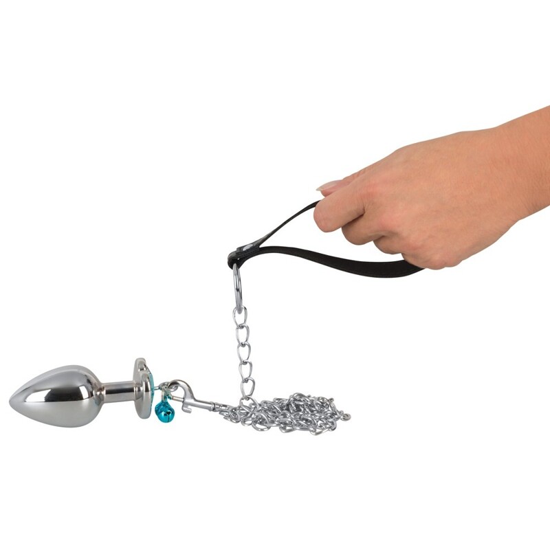 Анальні пробки з повідцем You2Toys Butt Plug Set, срібні
