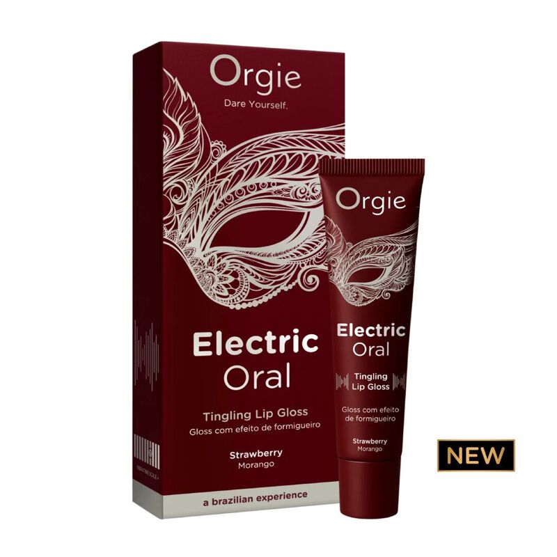 Виброблеск для губ Orgie Electric Oral Lips Gloss Strawberry 10 мл, с эффектом покалывания Виброблеск для губ Orgie Electric Oral Lips Gloss Strawberry 10 мл, с эффектом покалывания