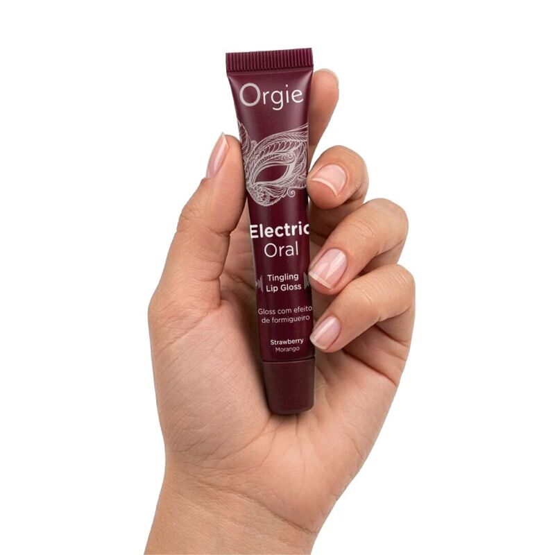Виброблеск для губ Orgie Electric Oral Lips Gloss Strawberry 10 мл, с эффектом покалывания Виброблеск для губ Orgie Electric Oral Lips Gloss Strawberry 10 мл, с эффектом покалывания