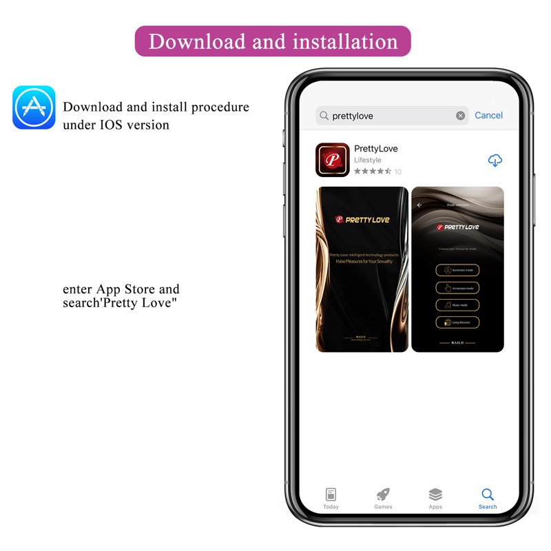 Вибратор для пар PRETTY LOVE Aari с приложением, фиолетовый, 9.1 х 3.4 см