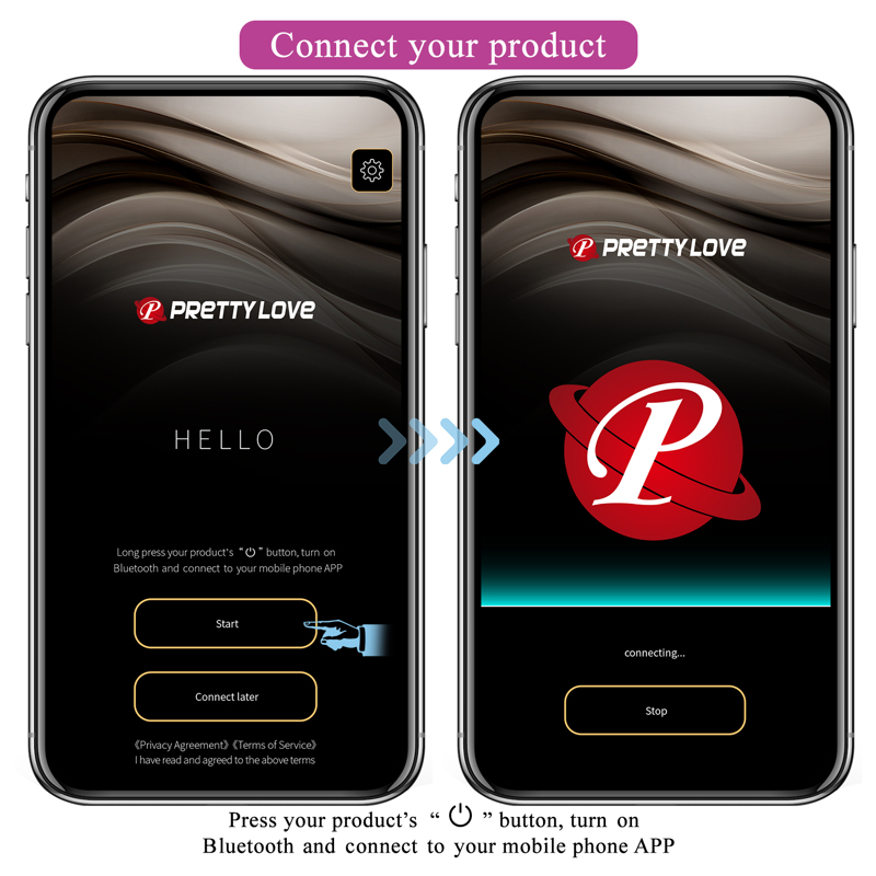 Вибратор для пар PRETTY LOVE Aari с приложением, фиолетовый, 9.1 х 3.4 см