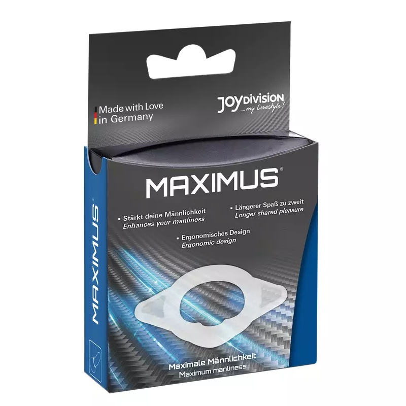 Эрекционное кольцо Joydivision MAXIMUS S из эластичного силикона, прозрачное, 1,7 см