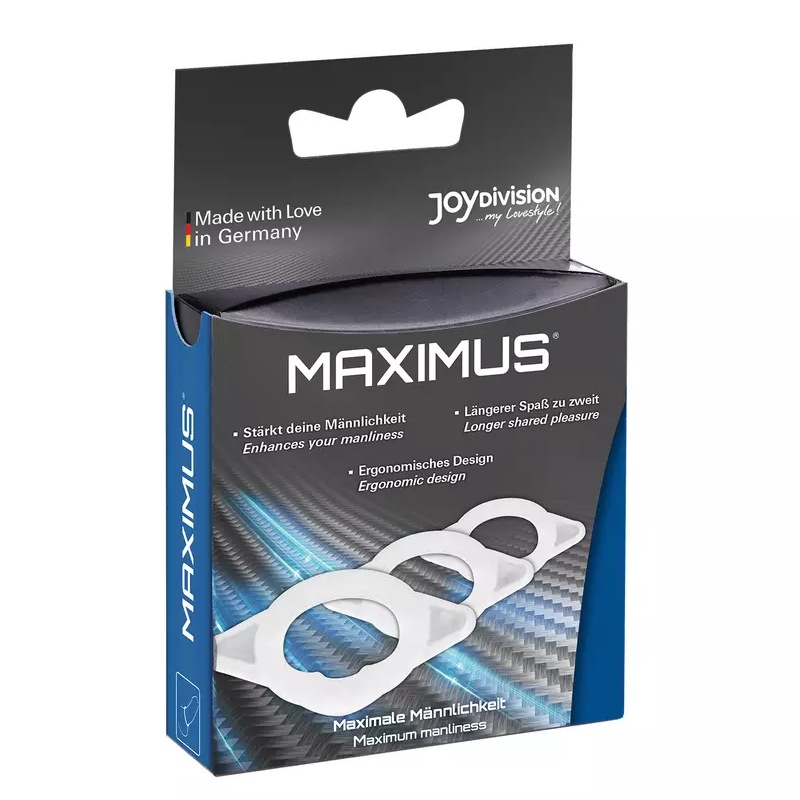 Набор эрекционных колец Joydivision MAXIMUS XS/S/M из эластичного силикона, прозрачные, 3 шт.