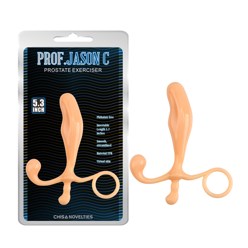 Масажер простати Chisa Prof.Jason C Prostate Exerciser з анатомічним рельєфом, бежевий Масажер простати Chisa Prof.Jason C Prostate Exerciser з анатомічним рельєфом, бежевий