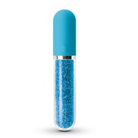 Стеклянный вибратор с кристаллами NS Novelties Stardust Charm голубой Стеклянный вибратор с кристаллами NS Novelties Stardust Charm голубой