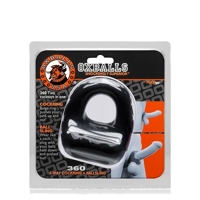 Эрекционное кольцо для пениса и мошонки OXBALLS 360 Cockring & Ballsling, чёрное, 2,5 см