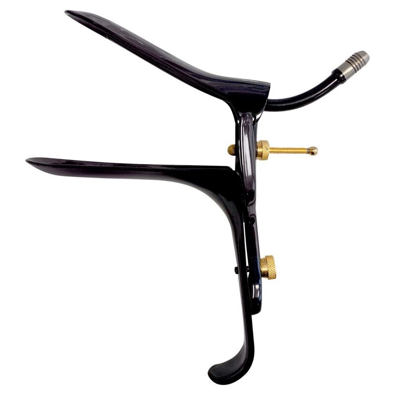 Вагинально-анальное зеркало Fetish Collection Speculum из нержавеющей стали, чёрно-золотое, 15 см Вагинально-анальное зеркало Fetish Collection Speculum из нержавеющей стали, чёрно-золотое, 15 см
