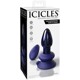 Стеклянная анальная вибропробка с пультом Pipedream Icicles синяя