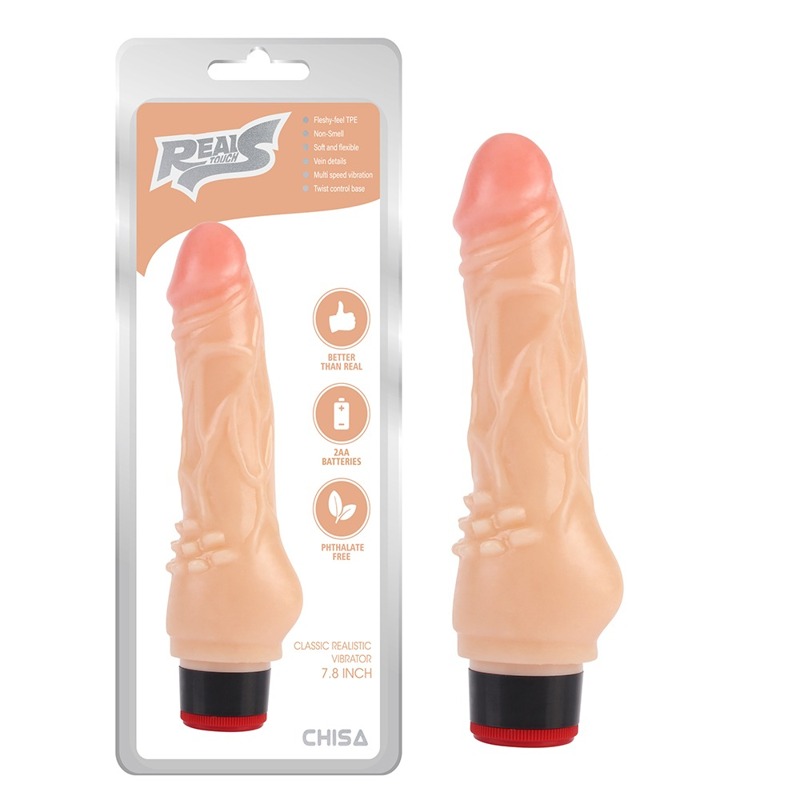 Вибратор реалистичный Chisa Real Touch S на батарейках, бежевый