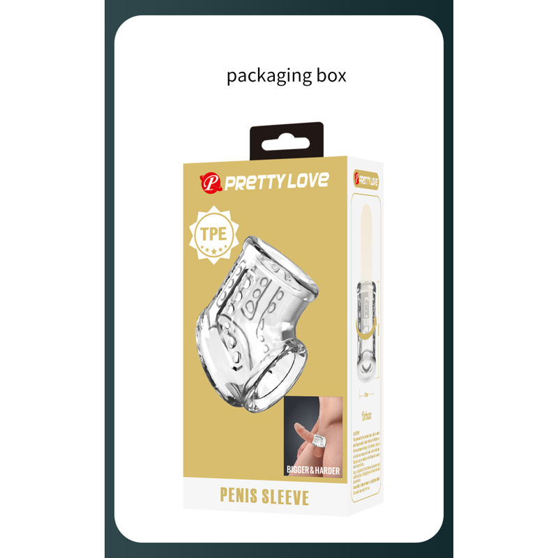 Стимуююча насадка на пеніс Pretty Love Penis Sleeve, прозора, 7,2 х 4,7 см