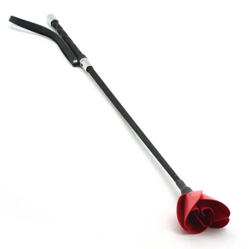 Стек Liebe Seele Flower Rhythm - Black and Red Leather Flowers Riding Crop Стек Liebe Seele Flower Rhythm - Black and Red Leather Flowers Riding Crop