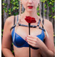 Стек Liebe Seele Flower Rhythm - Black and Red Leather Flowers Riding Crop Стек Liebe Seele Flower Rhythm - Black and Red Leather Flowers Riding Crop