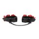 Наручники Liebe Seele Flower Rhythm - Black and Red Leather Flowers Hand Cuffs