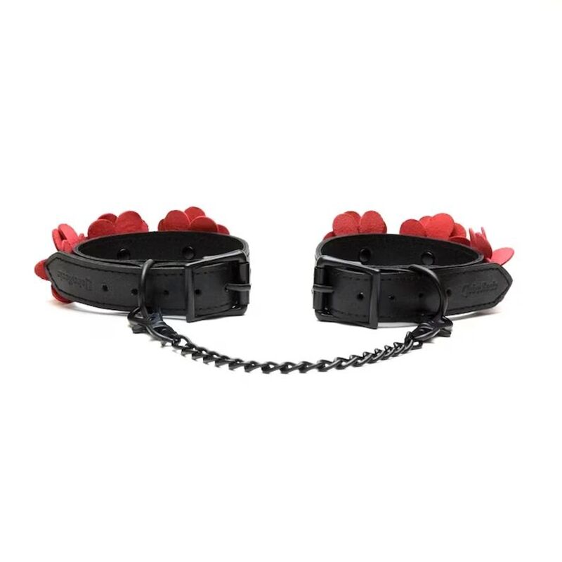Поножи Liebe Seele Flower Rhythm - Black and Red Leather Flowers Hand Cuffs