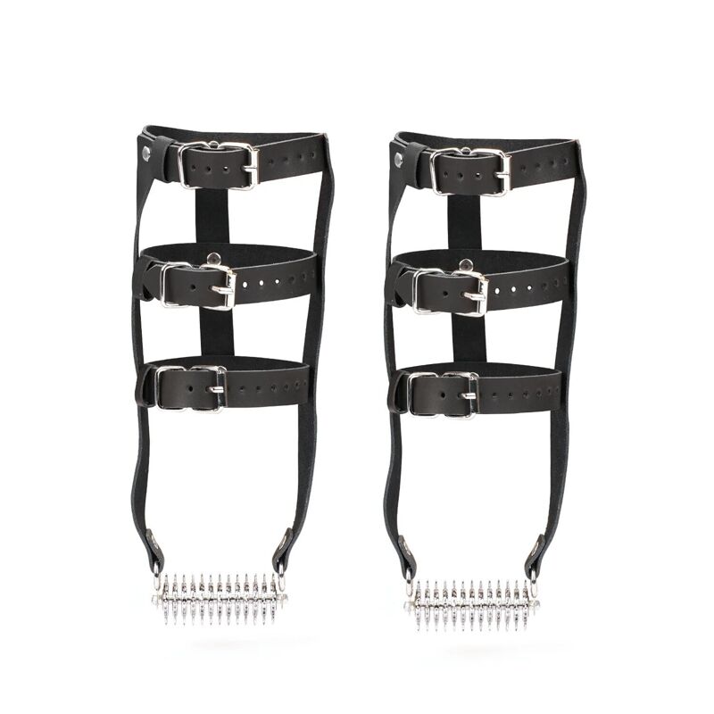 Кожаная портупея для голеностопа со шпорами Liebe Seele Leather High Heel Ankle Harness Silver Кожаная портупея для голеностопа со шпорами Liebe Seele Leather High Heel Ankle Harness Silver