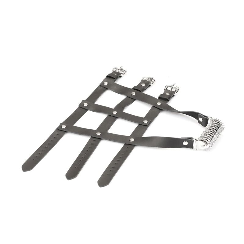 Кожаная портупея для голеностопа со шпорами Liebe Seele Leather High Heel Ankle Harness Silver Кожаная портупея для голеностопа со шпорами Liebe Seele Leather High Heel Ankle Harness Silver