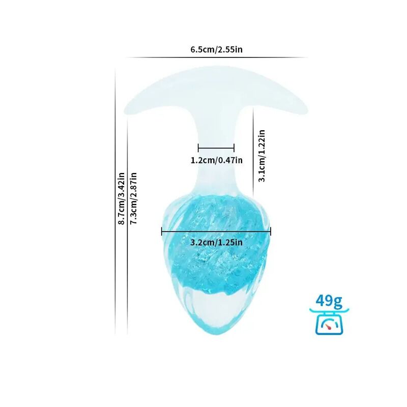 Анальная пробка Liebe Seele Icecream-shaped Crystal Anal Plug - Blue Small