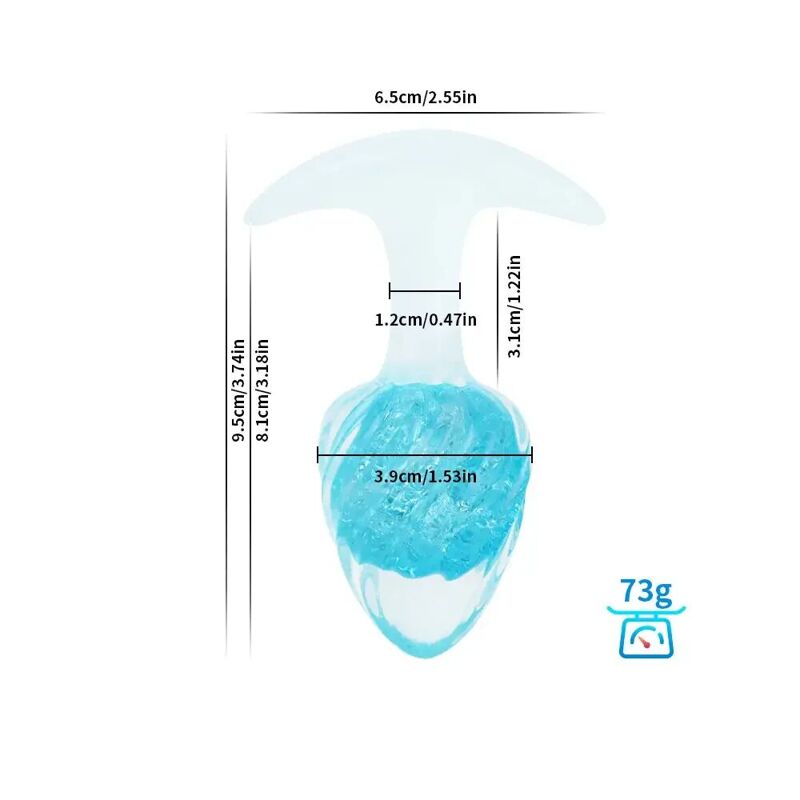 Анальная пробка Liebe Seele Icecream-shaped Crystal Anal Plug - Blue Medium