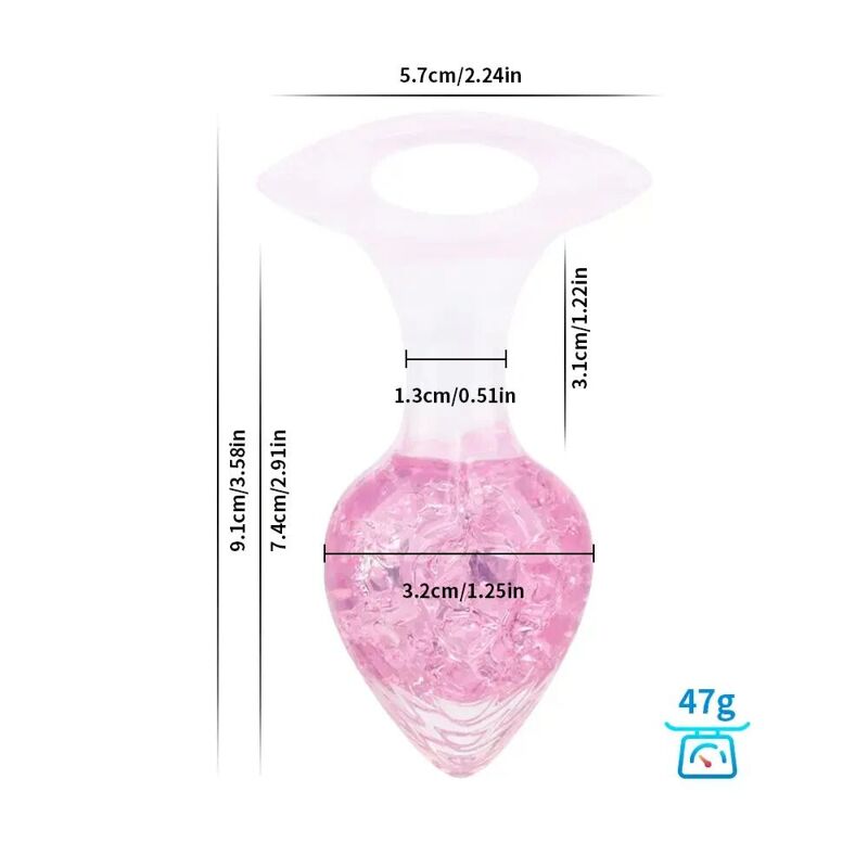 Анальная пробка Liebe Seele Heart-shaped Crystal Anal Plug - Pink Small