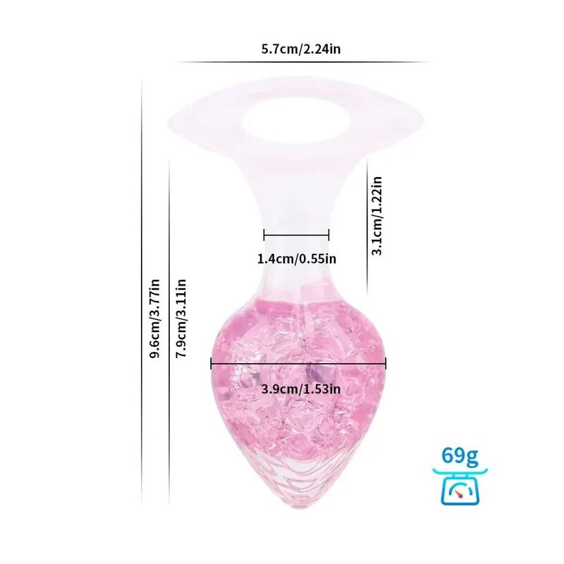 Анальная пробка Liebe Seele Heart-shaped Crystal Anal Plug - Pink Medium