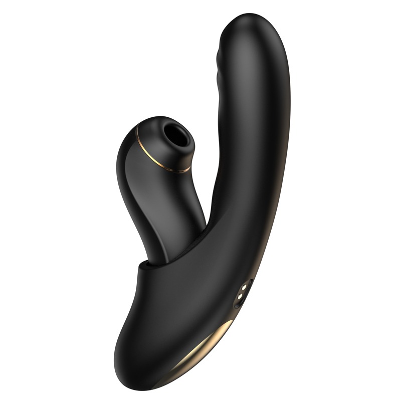 Вибратор 2-в-1 с фрикциями, вакуумом и подогревом BeYourLover FATIMA APP, черный, 19,2 × 6 см