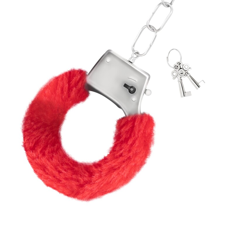 Наручники Love Cuffs Crushious металлические, с красным мехом Наручники Love Cuffs Crushious металлические, с красным мехом